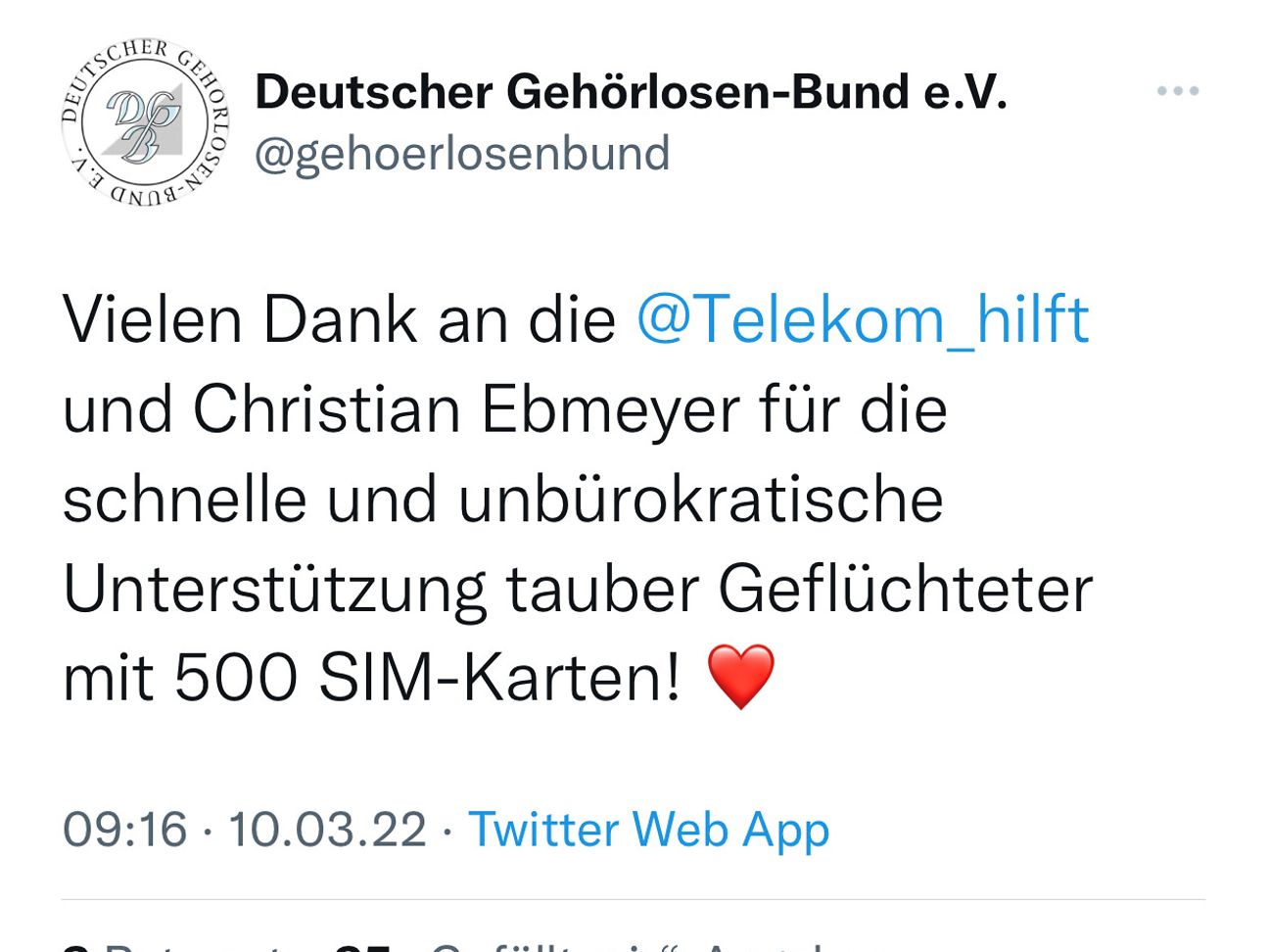 Screenshot eines Tweets