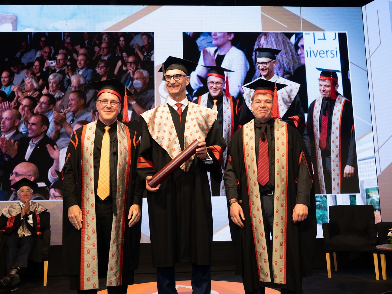 Prof. Chaim Hames_Tim Höttges_Prof. Daniel Chamovitz (v.l.n.r.)