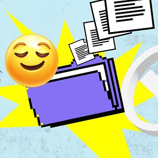 Digitale Icons: Smile, Herz und Datenblätter