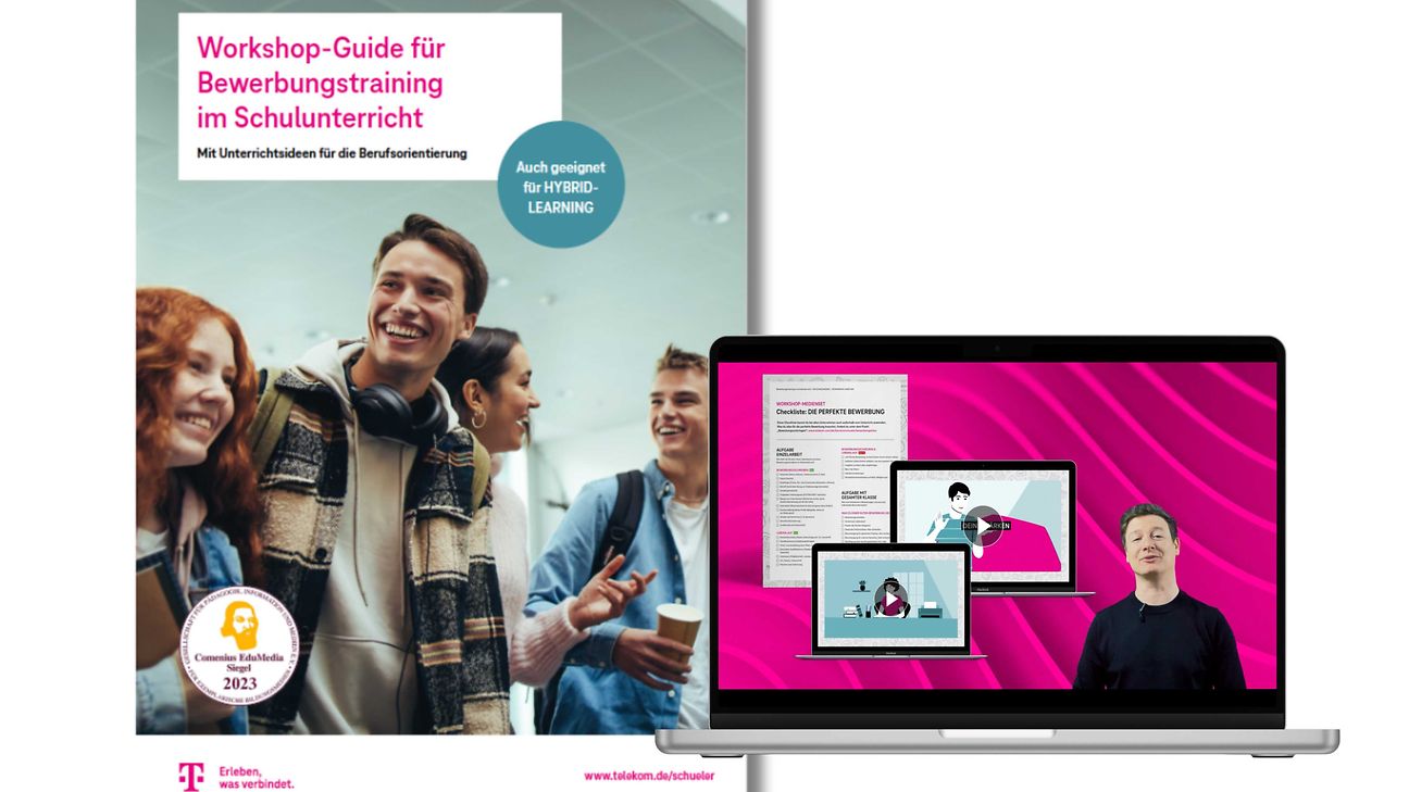 Abbildung eines Workshopguides und eines Videos