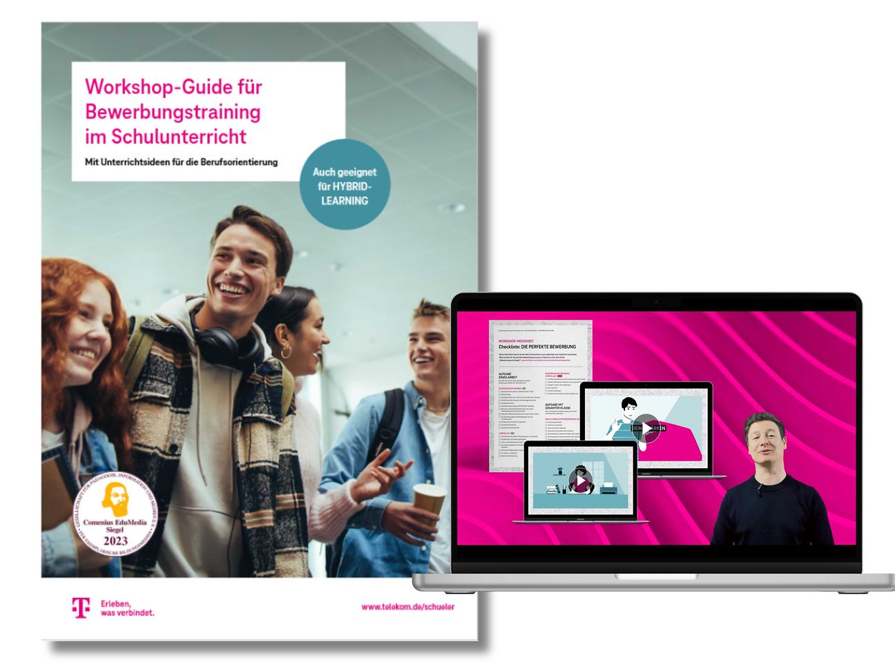 Abbildung eines Workshopguides und eines Videos