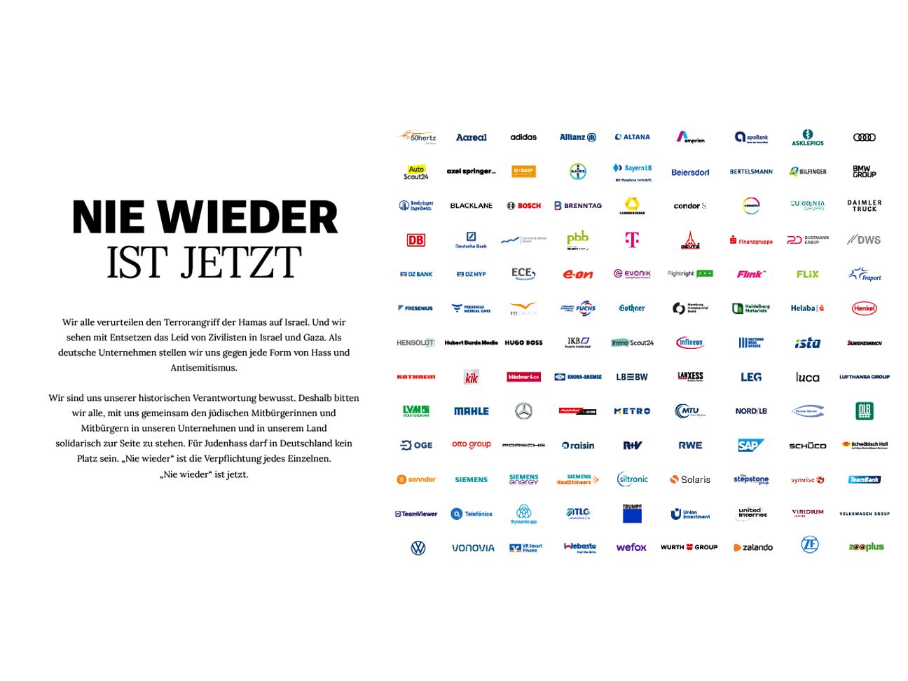 #NieWiederIstJetzt