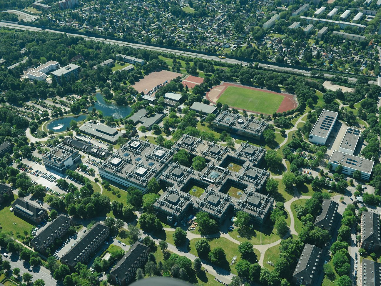 Aerial view of HSU campus
