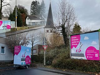 Telekom sucht mit Plakaten nach Mobilfunkstandorten
