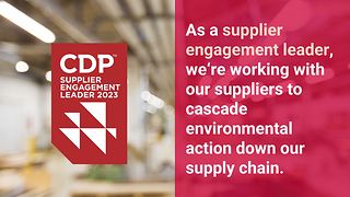 Vom CDP ausgezeichnete Unternehmen erhalten das Supplier Engagement Leader Logo.