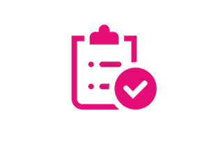 Magenta Icon Checkliste mit Haken