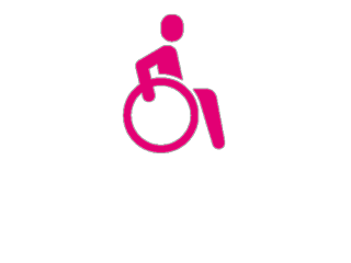 Magenta Icon Person im Rollstuhl