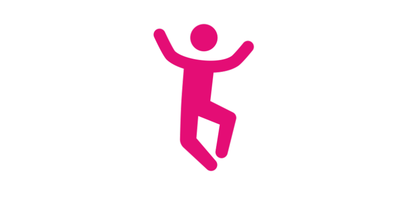 Magenta Icon jumping Person