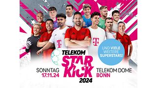 Fußball-Action pur verspricht der Telekom Starkick mit Legenden des FC Bayern München und weiteren Stars.