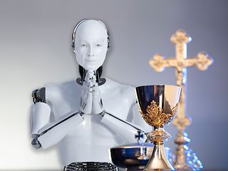 Praying robot.