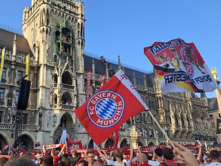 2023 title celebrations at Marienplatz in Munich.