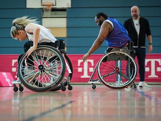 Free throws and wheelchair sprints.