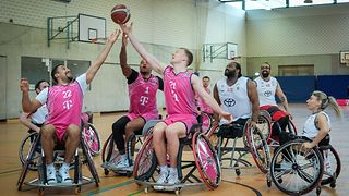 Wheelchair basketball team Köln 99ers meet Telekom Baskets Bonn.