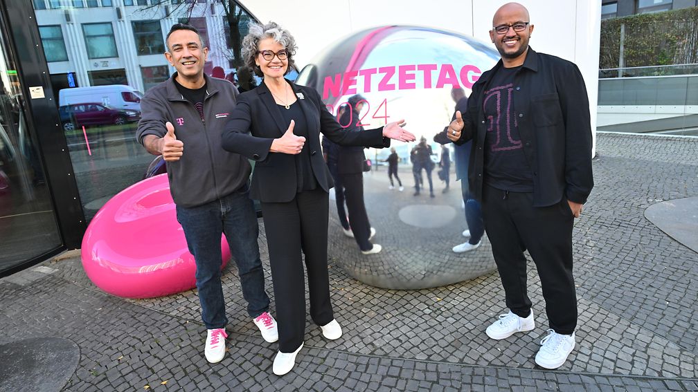 Netzetag 2024: (v.l.) Srini Gopalan, Claudia Nemat, Abdu Mudesir.