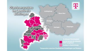 Ausbaukarte für den Landkreis Böblingen.