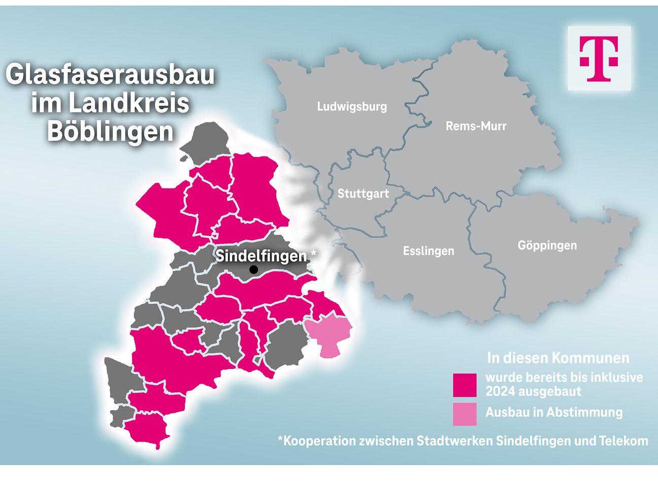 Ausbaukarte für den Landkreis Böblingen.