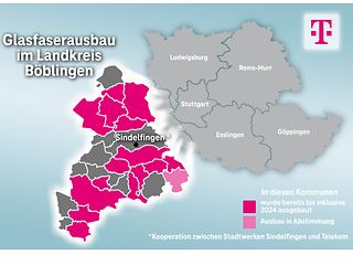 Ausbaukarte für den Landkreis Böblingen.