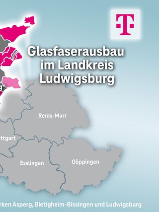 Ausbaukarte für den Landkreis Ludwigsburg. 