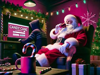 Decorative image: A hacker fails to breach the security measures in Santa's webshop.