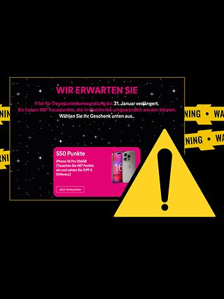 So sehen Websites aus, mit den Kunden der Telekom betrogen werden sollen