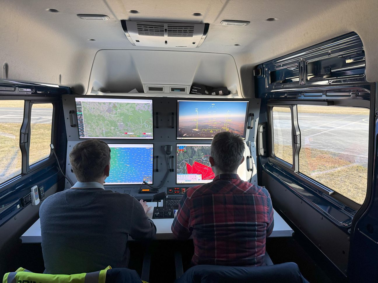 The drone was operated by specialists from a control centre in a vehicle.