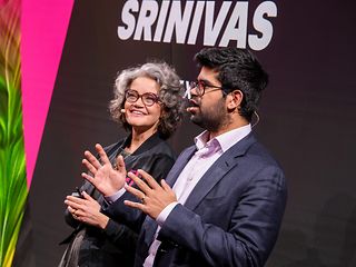 Claudia Nemat und Aravind Srinivas.