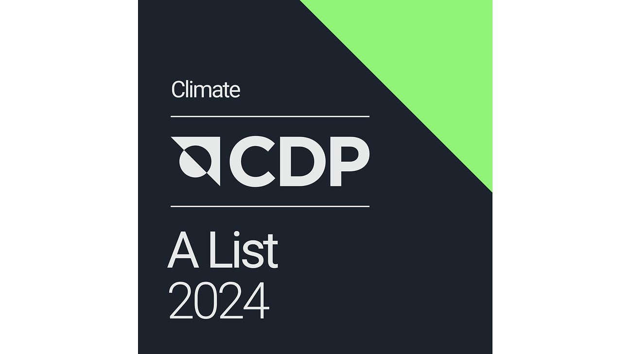Vom CDP ausgezeichnete Unternehmen erhalten das Climate A List Logo.