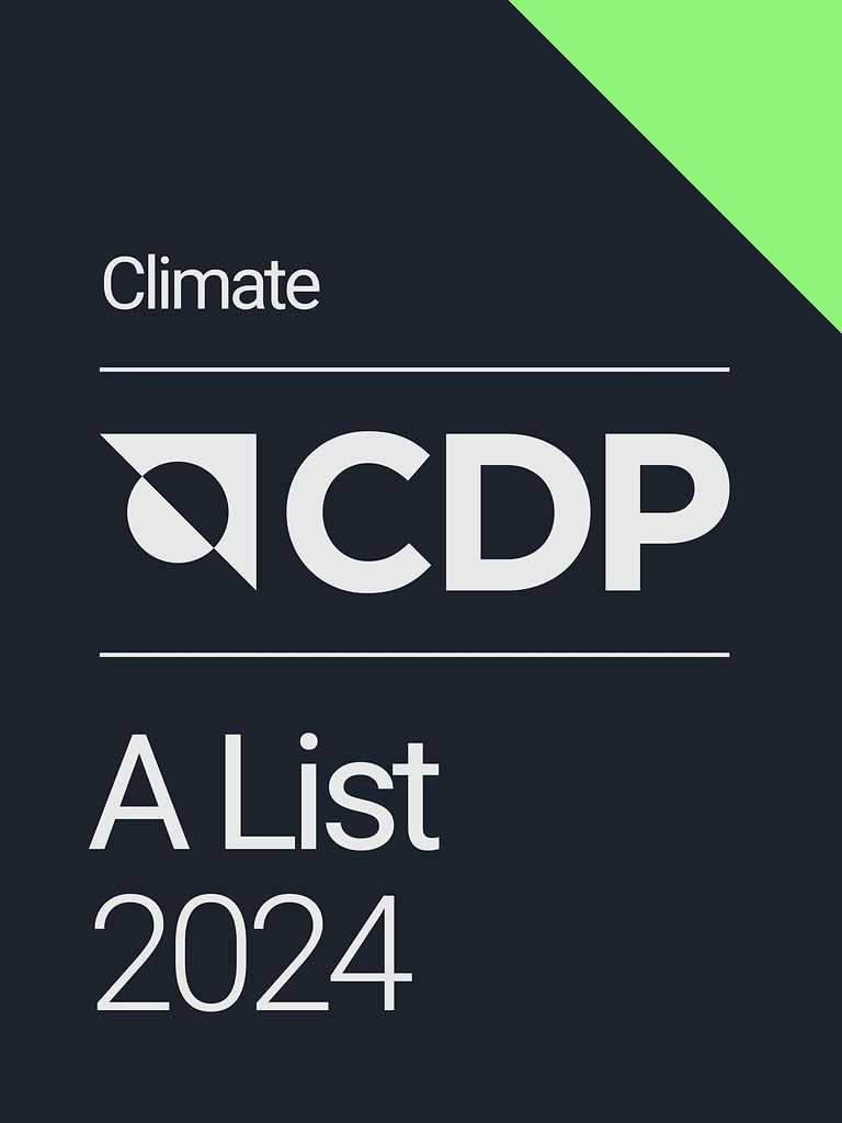 Vom CDP ausgezeichnete Unternehmen erhalten das Climate A List Logo.