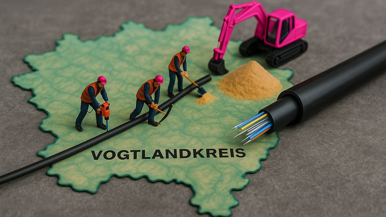 Telekom baut den Vogtlandkreis mit Glasfaser aus.