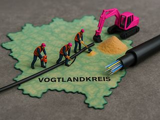 Telekom baut den Vogtlandkreis mit Glasfaser aus.