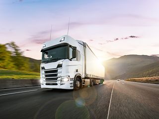 Truck on a Highway.