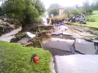 Zerstörung einer Straße