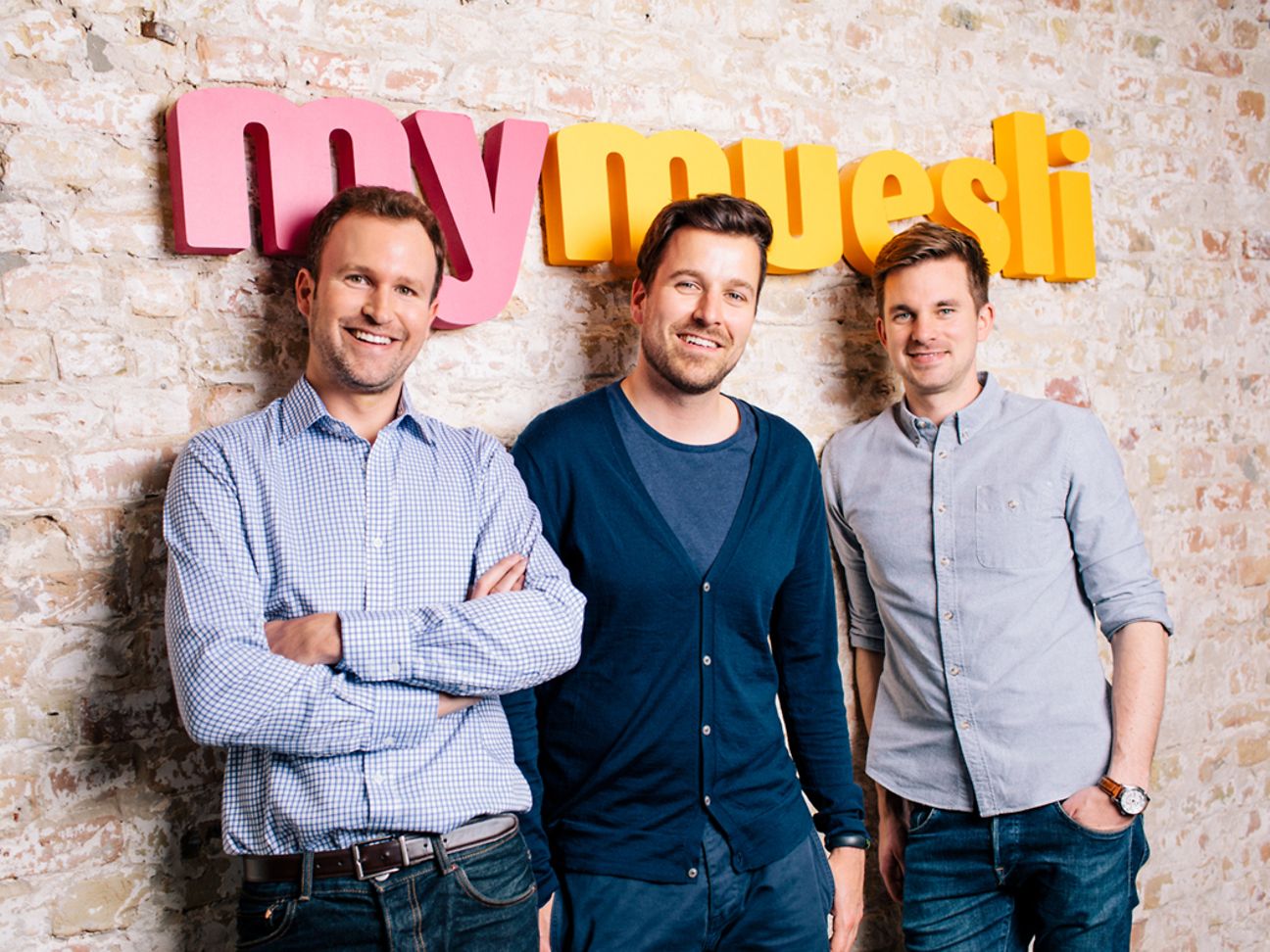 v.l.n.r. Philipp Kraiss, Max Wittrock und Hubertus Bessau gründeten 2007 mymuesli.