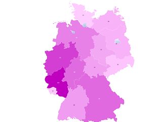 Deutschlandkarte mit Bundesländerdarstellung