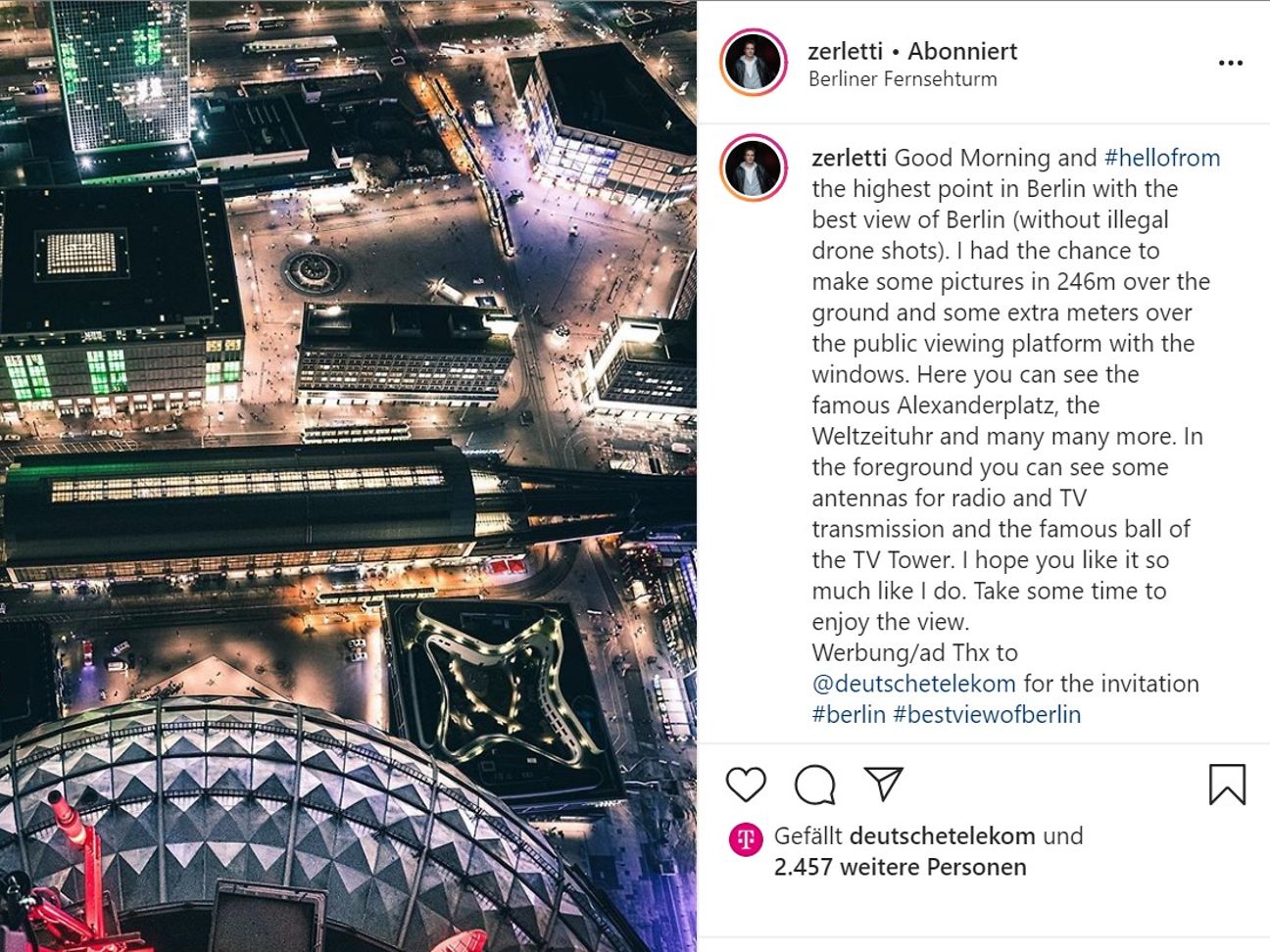 Screenshot aus Instagram