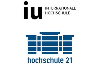 Logos der IU Hochschule und Hochschule 21