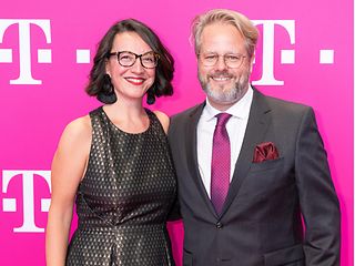 Dr. Matthias Röder and Seda Röder on the red carpet before the premiere of Beethoven X - The AI Project.