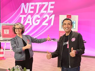 Board members Claudia Nemat and Srini Gopalan at Telekom Netzetag 2021.