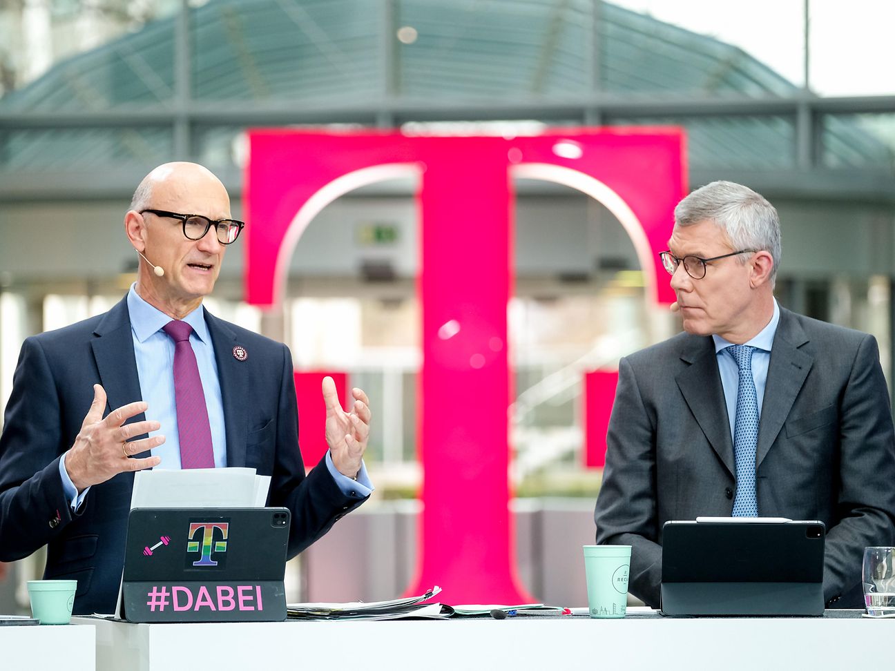 Deutsche Telekom CEO Tim Höttges (left) and CFO Christian Illek.